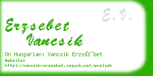 erzsebet vancsik business card